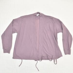 Athleta Dusty Mauve Open Front Crewneck Sweater